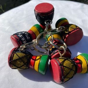 NW Handcrafted Djembe Keychain, Sz 1.5”x1 1/4”